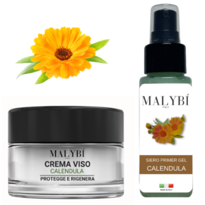 Kit Antirughe alla Calendula: Crema Viso 50ml + Siero Primer Gel 30ml – Nutrizione Profonda e Ringiovanimento